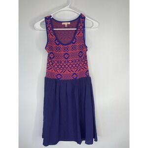 Womens Skies Are Blue Red Blue Geometric Sundress Size 8P